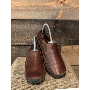 Hush Puppies Size 6.5 Loafer Brown Leather Medium Slip On Women‎ 52752